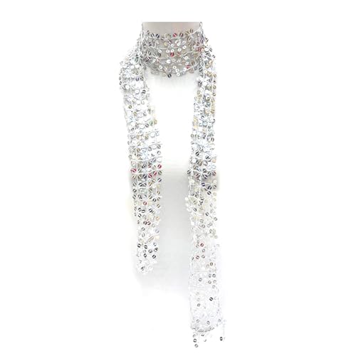 Shinning Sequins Scarf for Ladies Prom Party Blingbling Sequined Collar for Ladies Mother Wedding Travel Supplies Women's Accessories Sequined Scarf
