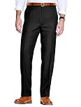 Chums Men's Formal Elasticated Trousers Comfort Fit Pants Smart Trousers for Men Black 36W / 27L