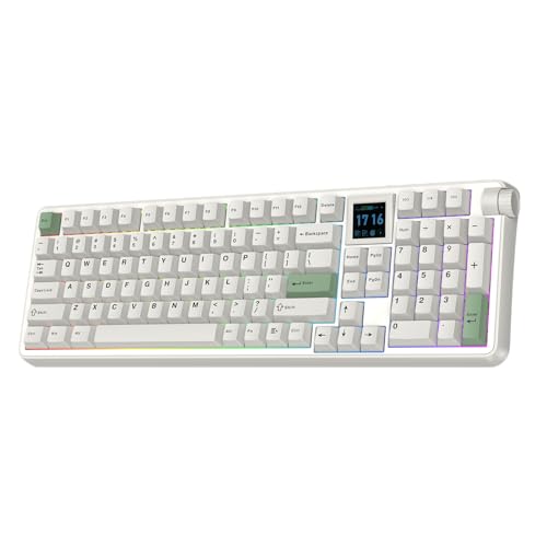 EPOMAKER RT100 PRO ���C�����X�Q�[�~���O�L�[�{�[�h 1.54�C���`��� �m�u���� RGB 2.4GHz/BT/USB-C�Ή� �z�b�g�X���b�v 5000mAh�o�b�e���[ PBT�L�[�L���b�v ��p�h���C�o�[ ���g�����J�j�J���L�[�{�[�h Win