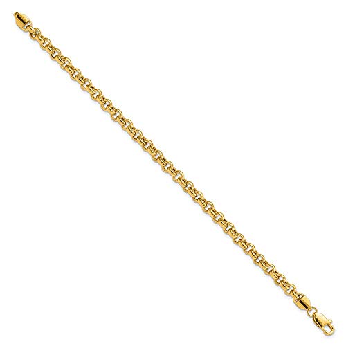 IceCarats 10K Solid Yellow Gold 5mm Cable Link Chain Bracelet2