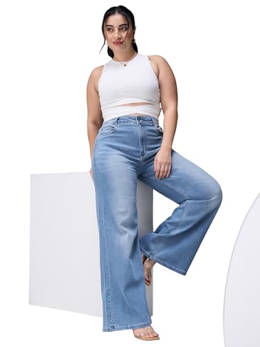 Image of Miss Chase A+ Women's Bootcut High Rise Regular Length Stretchable Denim Jeans