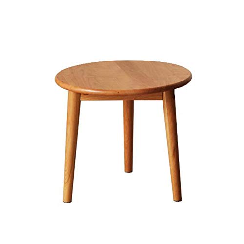 Table ronde en bois massif de cerisier pour salon et canapé