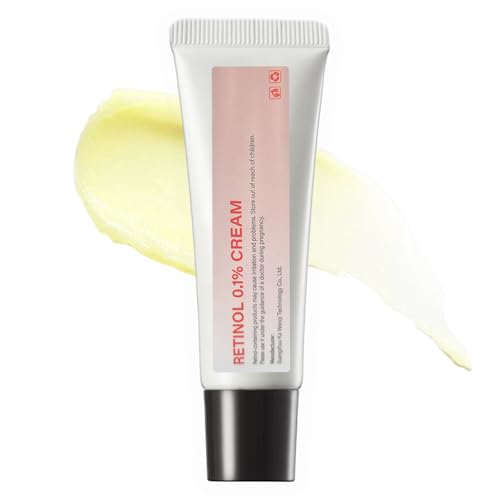 Retinol 0.1% Crema, Antiarrugas Retinol Facial Crema 0,1% para la cara, fórmula suave para principiantes y pieles sensibles - Fortalece la barrera de la piel, calma y suaviza las arrugas - 30 ml