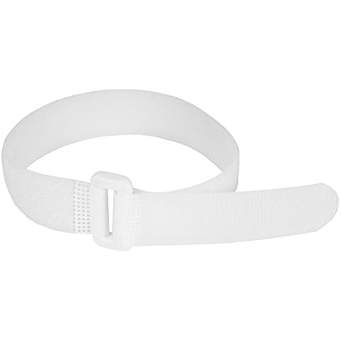 ENVISIONED Reusable Cinch Straps 2" x 40" - 6 Pack, Multipurpose Quality Hook and Loop Securing Straps (White) Cover