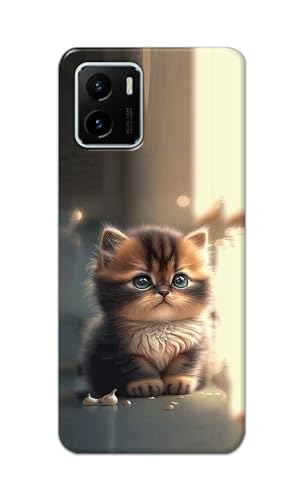 Image of PRINTFIDAA Printed Hard Back Cover Case for Vivo Y15S | Vivo Y15C | Vivo Y15A | Vivo Y01 | Vivo Y01A Back Cover (Cute Cat) -112