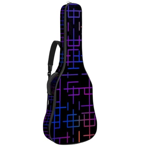 Housse guitare acoustique 40 pouces imperméable et rembourrée avec motif géométrique multicolore