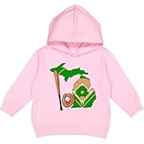 Michigan Baseball Diamond with Bat and Glove Toddler Hoodie. Soft cotton-poly fleece blend for all-day comfort and warmth Jersey-lined hood adds an extra layer of softness Ribbed cuffs and waistband help keep the fit snug and cozy Side seam pockets f...