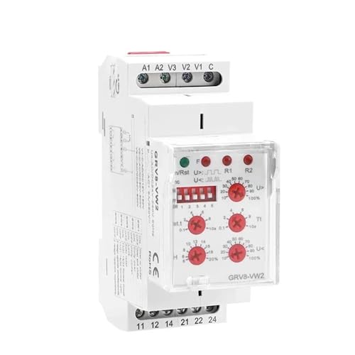 Relé de monitoreo de voltaje GRV8-VW 5A para aislamiento AC DC de 15V a 600V 4