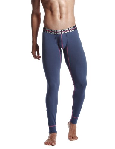 SEOBEAN Low Rise Mens Underwear Pants Long John Cotton Navy 2274