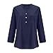 Cotton Linen Shirts for Women Girls Button V Neck Beach T-Shirts Blouse Teen Youth Long Sleeve Loose Fit Solid Casual Blouse with Pockets Lightweight Trendy Tops Navy,Size 13-14 Years