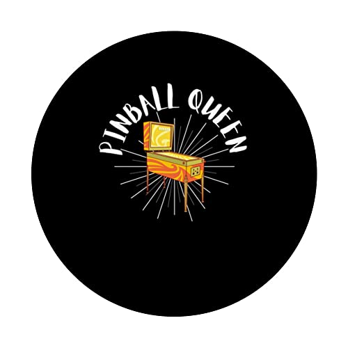 Pinball Machine And Arcade Game Machine - Flipper Queen PopSockets Swappable PopGrip, Black - Image 3