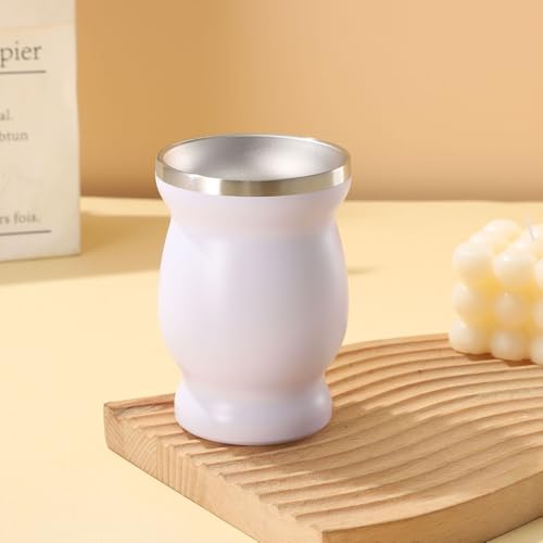 304 Stainless Steel Double-Wall Mate Cup, Heat Insulation Yerba Mate Gourd, Tea Cup,Easy to Clean CB02