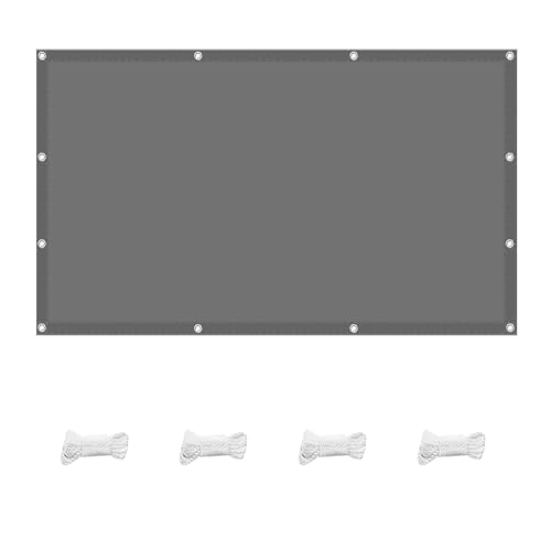 Toile d'ombrage rectangulaire 200x320 cm imperméable gris clair avec oeillets - 2