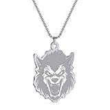 Collar unisex con colgante de león de expresión feroz de animales para mujeres y hombres, joyería vintage, regalo de moda