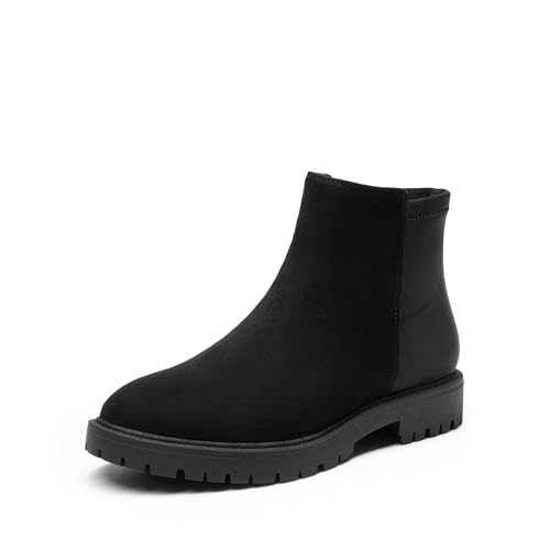DREAM PAIRS Women's Chelsea Boots 8 Black-suede