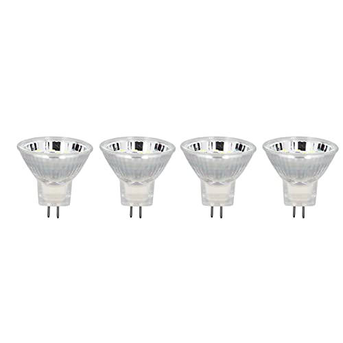 Aramox Bombilla MR11, Bombilla LED para PC, Paquete de 4, 2 W, 300 Lm, AC10 a 30 V, Haz de 120 Grados, Base de Doble Pin para Luces de Paisaje, Luces de Riel, Iluminación de Techo (Blanco frío