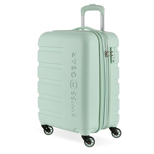 SwissGear 7366 Hardside Expandable Luggage with Spinner Wheels, Clearly Aqua,