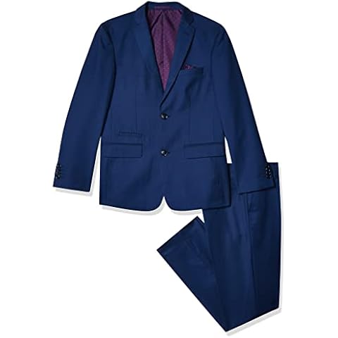 Isaac Mizrahi Boys' Little 2Pc Slim Cut Wool Blend Suit, Cobalt Blue, 6 Cover