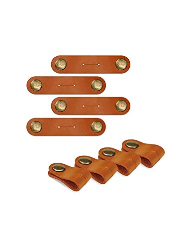 CRATLY Multipurpose Taco Cable Holder Clips Organizer/Cable Wire Holder/Made of Pure Leather Having Brass Button Made of Leather Set of 4, Size 3x1 (LXB) Inches (B07W8GCHM4) Amazon Price History, Amazon Price Tracker