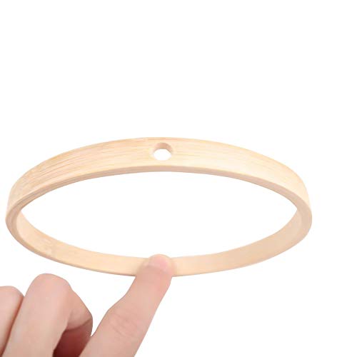 10 anillos de madera de bambú redondos para manualidades como atrapasueños, para...