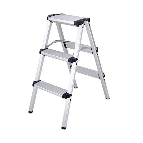 Image of 3 Step Ladders Collapsible Wide Pedal Portable for Garage Outdoor Home