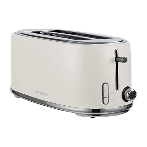 Linsar KY832 - 4 Slice Toaster with Defrost, Reheat, Cancel Functions and 6 Toast Shade Setting (White) Cover