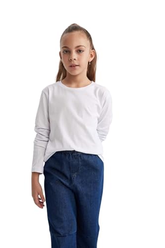 DeFacto Kız Çocuk Regular Fit Bisiklet Yaka Uzun Kollu Tişört