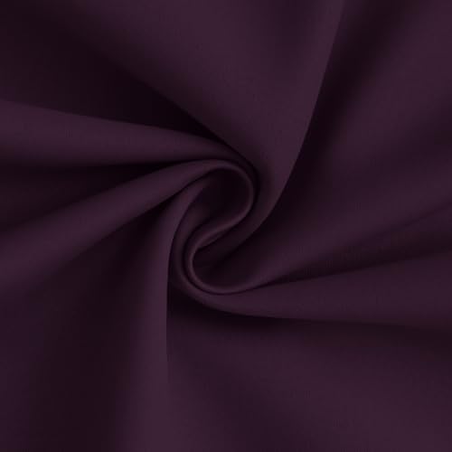 Image of Yakamok Dark Purple 100% Blackout Curtains 84 Inches Long 50 inch Wide 2 Panels | Blackout Curtain Panels for Bedroom, 2 Thick Layers Grommet Top Thermal Insulated Drapes with White Back for Living Room