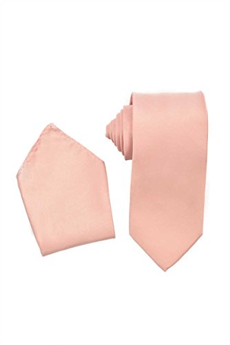 Men's Premium Solid Vest - NeckTie –Pocket Square-Bow tie 4Piece Set for Suits & Tuxedos (Blush Pink-Dusty Pink, 2XL)3