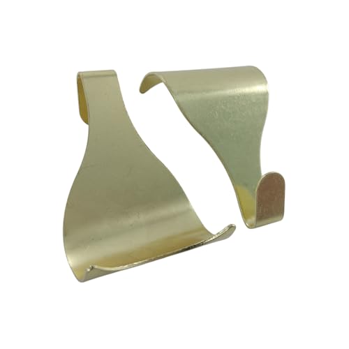 Merriway BH04788 (10 Pcs) EB Brass Plated Picture Rail Hanging Moulding Hooks - Pack of 10 Pieces Yellow