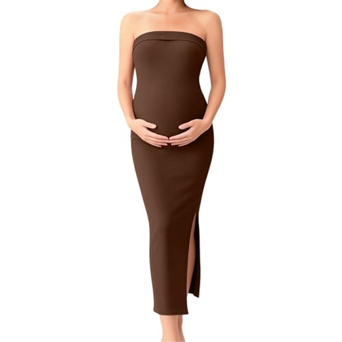 Robe et cardigan de grossesse tricotés en polyester extensible doux