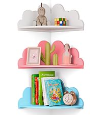 50% OFF! Juego de 3 estantes esquineros flotantes en forma de nube