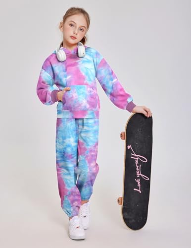 Image of Arshinet Girls 2 Piece Outfits Hoodie Sweatsuit Sets Oversized Sweatshirt and Baggy Fall Fashion Sweatpant with Pockets