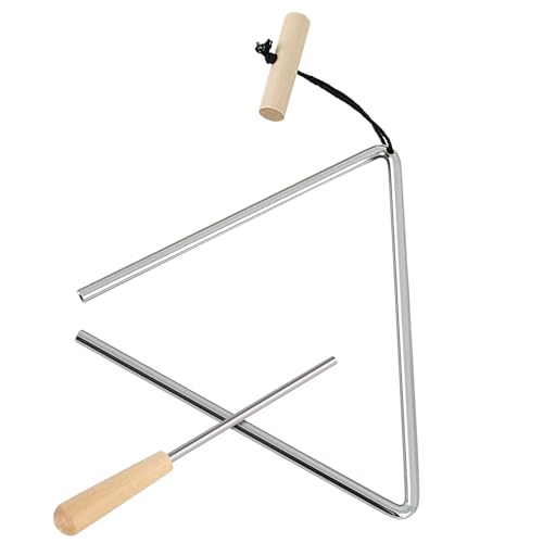 EASTROCK Triangle Instrument Rhythm Steel Triangles Music Instrument Hand Percussion Triangles with Striker (8 Inch)