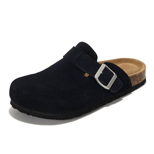 Image of Project Cloud 100% Genuine Leather Footbed Clogs for Women - Memory Foam Arch Support Slippers for Women - Trendy Slip-ons Women's Mules & Clogs Sandals