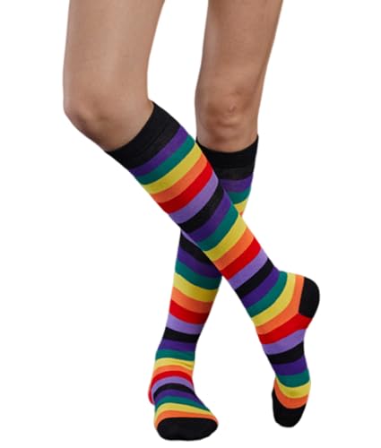 Image of Striped Knee High Socks for Women Outdoor Sport Athletic Stripe Casual Tube Socks