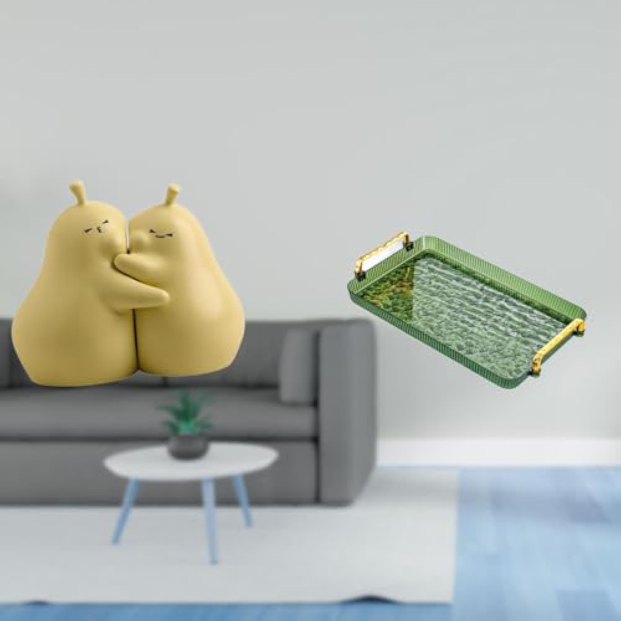 Hugging Pear Ceramic Book Stand and Dessert Plate Tray