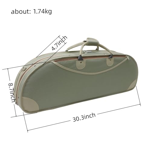 WUQIMUSC Violinenkoffer 4/4 Full Size Nylon Oxford Leichte Box Verstellbare Schultergurte Reise Violinenkoffer Tasche (Erbsengrün)