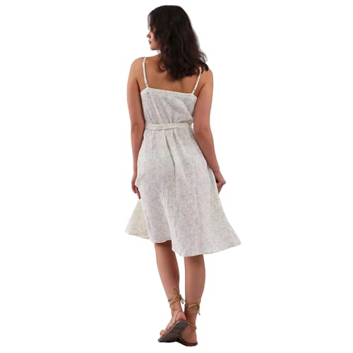 Image of Amazhiyu Women's Cotton Gauze Summer Midi Wrap Dress | Spaghetti Strap, Sleeveless, with Pockets, V-neckline