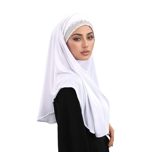 NICEYST 2 in 1 Instant Hijab & Niqab One Piece Muslim Women Head Wrap Islamic Scarf Middle East Face Mask Veil Fashion Turban
