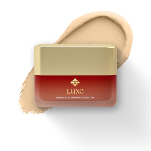 Image of Just Herbs Luxe Infinite Glow Hydrating Foundation | Luxury Makeup | Ayurvedic Skin-Loving Formula | Soft Matte Finish | Non-Cakey & Long-Lasting (IVORY)