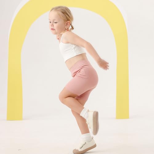 Bafeicao Toddler Organic Cotton Cartwheel Shorts Biker Tights Under Dress Girls Dance Bottom Solid Color 4 Pack4