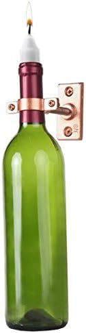 Miniatura 8 de Lily's Home Soporte de pared para botella de vino, diseño industrial con accesorios de montaje, funciona con botellas de vino o licor, acabado de