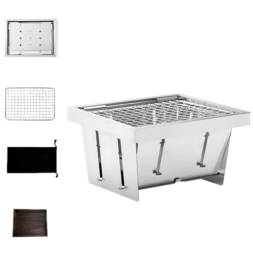 Barbecue pliable en une seconde avec corps étendu et réchaud à charbon de camping