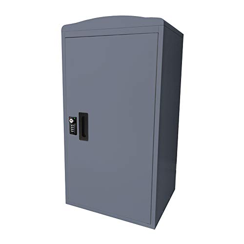 SunRuck サンルック 宅配ボックス 宅配BOX 収納ボックス ゼロリターン機能搭載 再配達対策 置き型 後付け 据え置き 鍵付き 玄関 留守 完成品 大容量 個人宅 戸建て 戸建て用 一戸建て マンション 置き配 非対面 非接触 盗難防止 再配達防止 ダイヤル式 ダイヤル錠 南京錠付 工事不要 印鑑収納 ステッカー付 ゼロリターンキー ロッカータイプ SR-DL3010-DGY ダークグレー