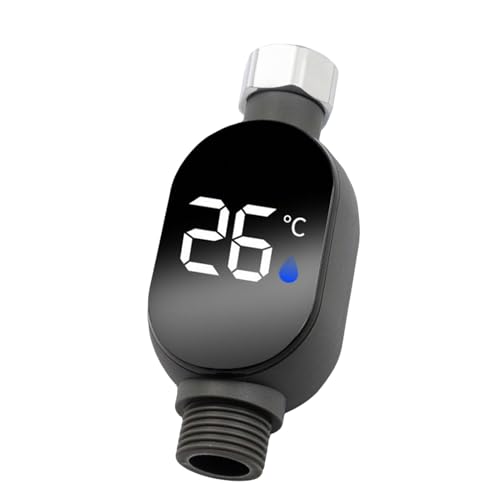 Monitor De Ducha Térmica: Lector De Calor Electrónico, Dispositivo De Higiene De Pantalla Táctil, Herramienta De Seguridad De Baño | Panel De Interfaz Ajustable LCD Iluminado, Rastreador De Energía Ec