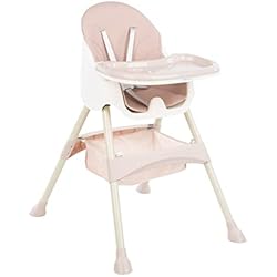 Trona Lovely Kikka Boo KikkaBoo Trona Bebé 2 en 1 BRIE, Silla Alta hasta 36 meses, Trona Convertible, Silla Baja, Bandeja Extraíble, Rosa
