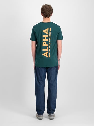 Alpha Industries Herren Backprint T, Force Green, M – Ansicht 3