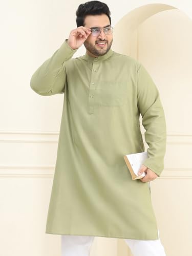 Image of SOJANYA Plus (Since 1958) Men's Jacquard Silk Self Design Only Long Kurta