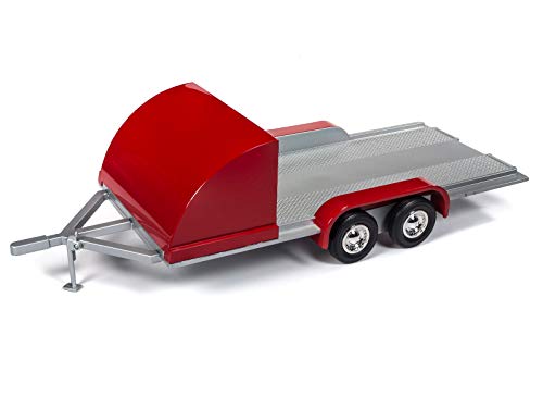 Auto World Remolque Rojo de Dos Ejes para Coche Americano a Escala 1:18 AMM1167